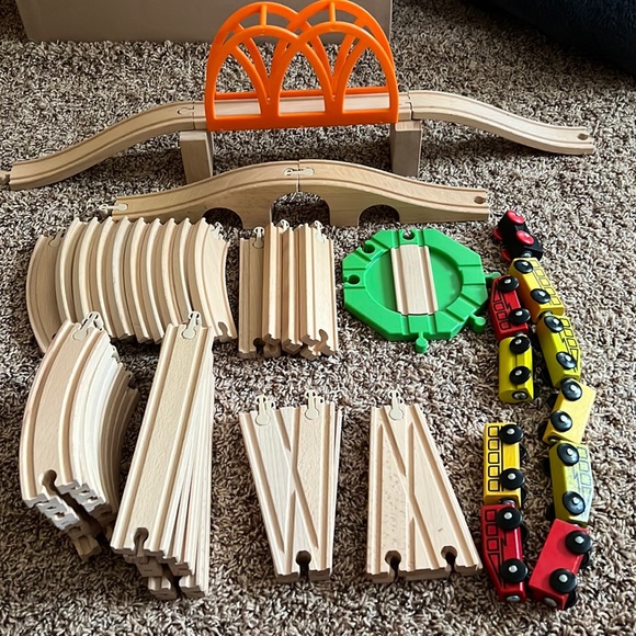 IKEA Toys Ikea Train Wooden Trains With Rails Plus Two Bridges
